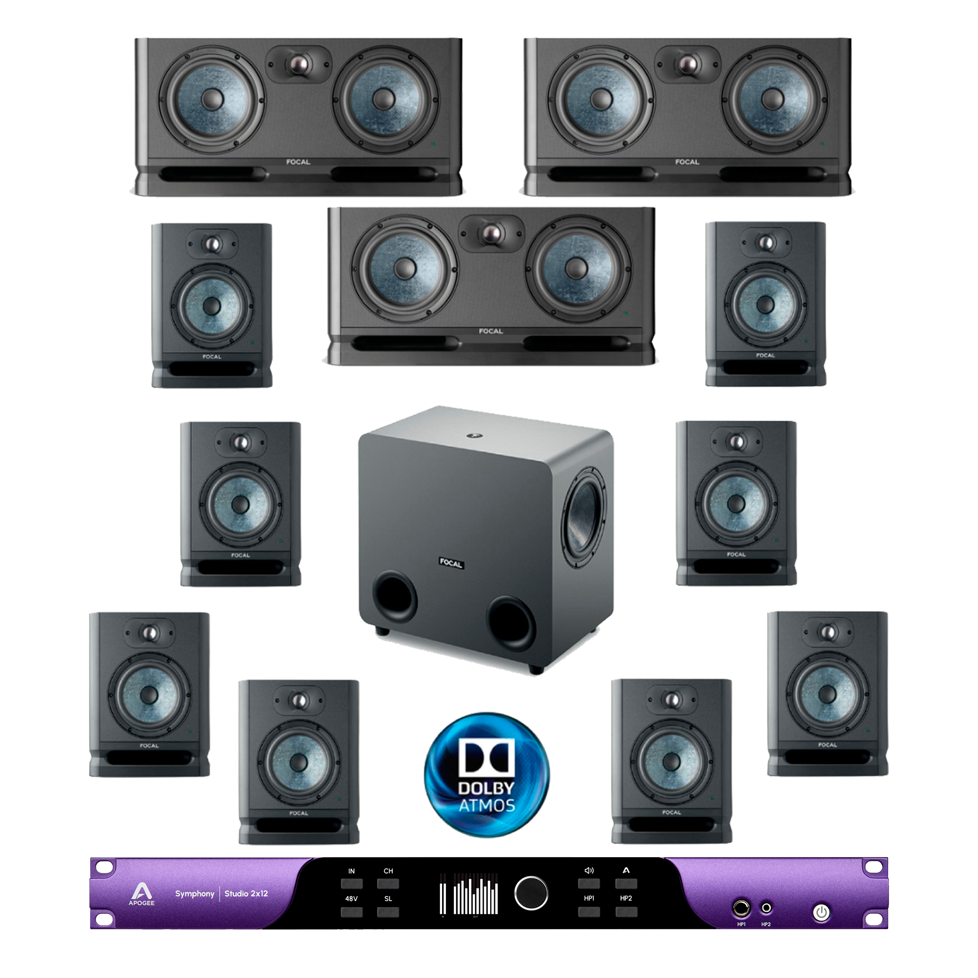 ATMOS Bundle 7.1.4 Focal & Apogee Symphony Studio 2x12
